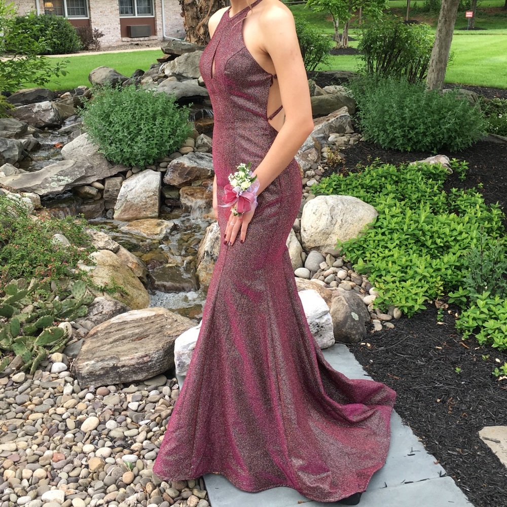 Sparkley Burgundy Prom Dress